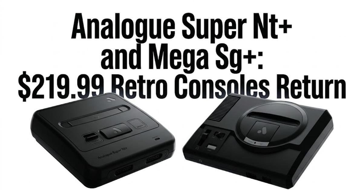 Analogue Super Nt+ and Mega Sg+: $219.99 Retro Consoles Return
