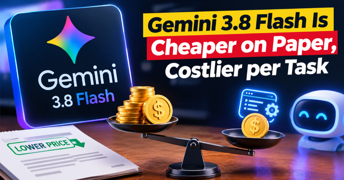 Gemini 3.8 Flash Is Cheaper on Paper, Costlier per Task