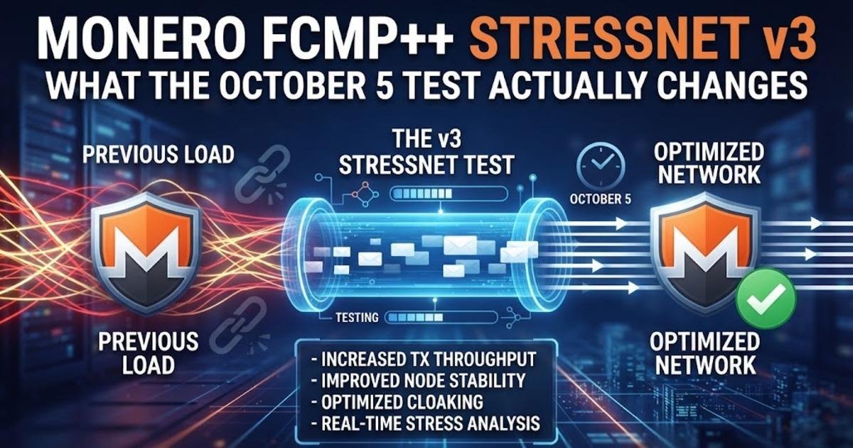 Monero FCMP++ Stressnet v3: What the October 5 Test Actually Changes