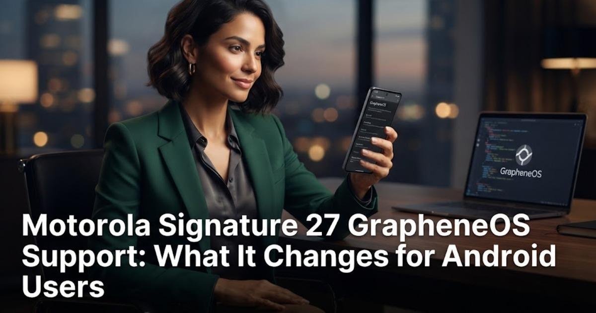 Motorola Signature 27 GrapheneOS Support: What It Changes for Android Users