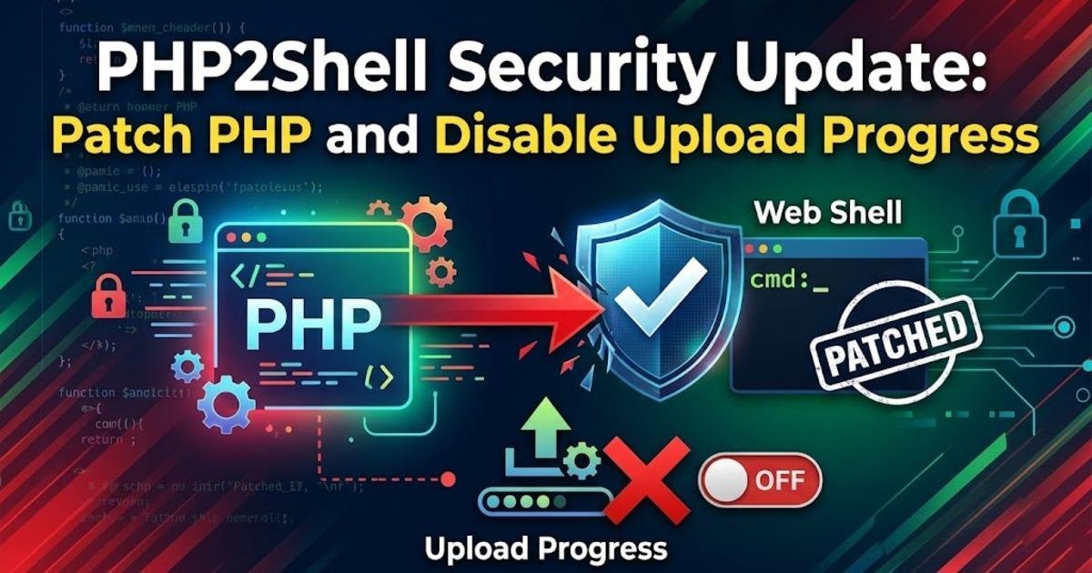 PHP2Shell Security Update: Patch PHP and Disable Upload Progress