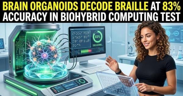 Brain Organoids Decode Braille at 83% Accuracy in Biohybrid Computing Test