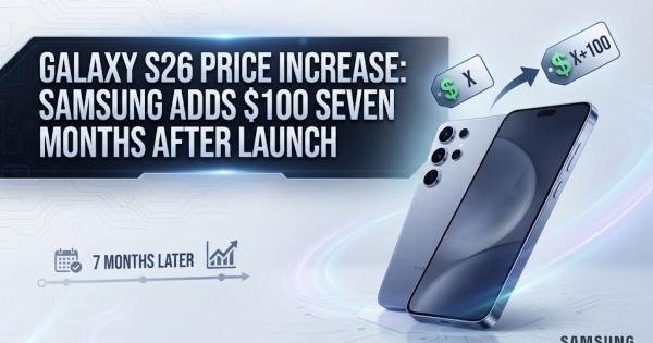 Galaxy S26 Price Increase: Samsung Adds $100 Seven Months After Launch