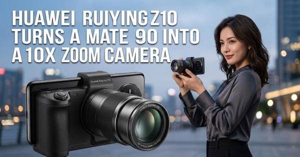 Huawei Ruiying Z10 Turns a Mate 90 Into a 10x Zoom Camera