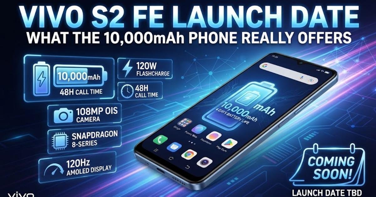 Vivo S2 FE Launch Date: What the 10,000mAh Phone Really Offers